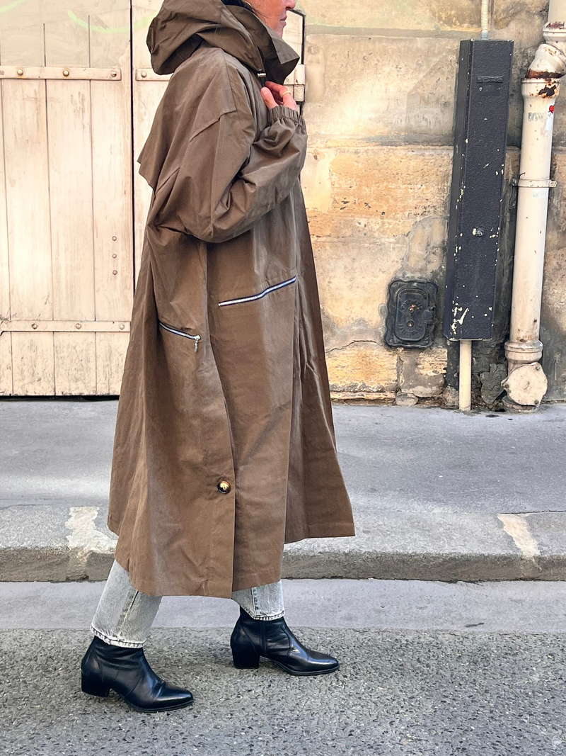 PARKA VANESSA en coton déperlant coloris bronze