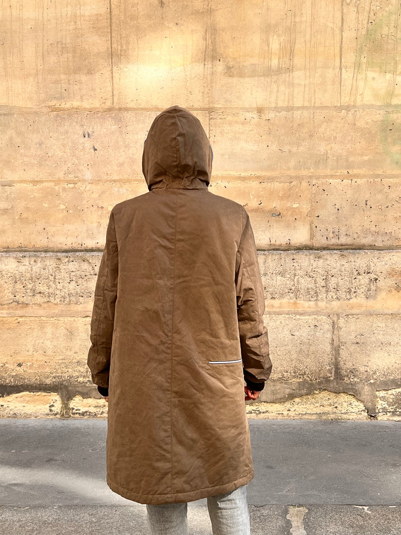 PARKA UNISEXE BARBARA en coton ouatiné déperlant coloris bronze
