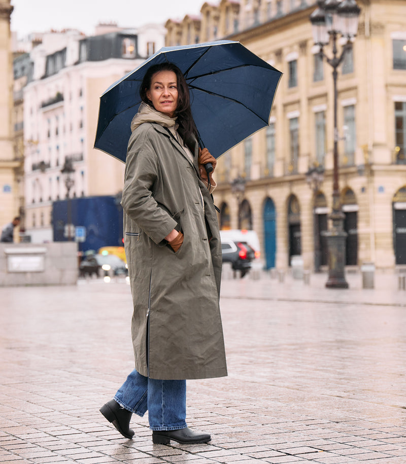 PARKA ALMA en coton déperlant coloris kaki