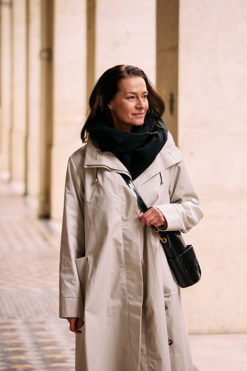 PARKA JOAN en coton enduit déperlant coloris craie