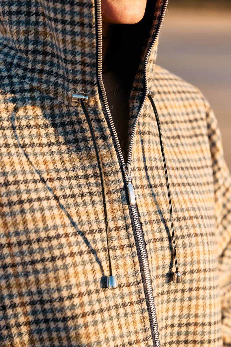 PARKA NINON en lainage pied de poule