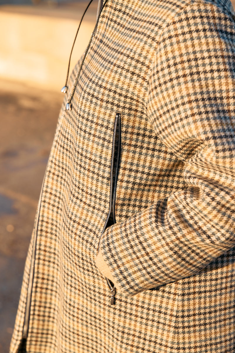 PARKA NINON en lainage pied de poule