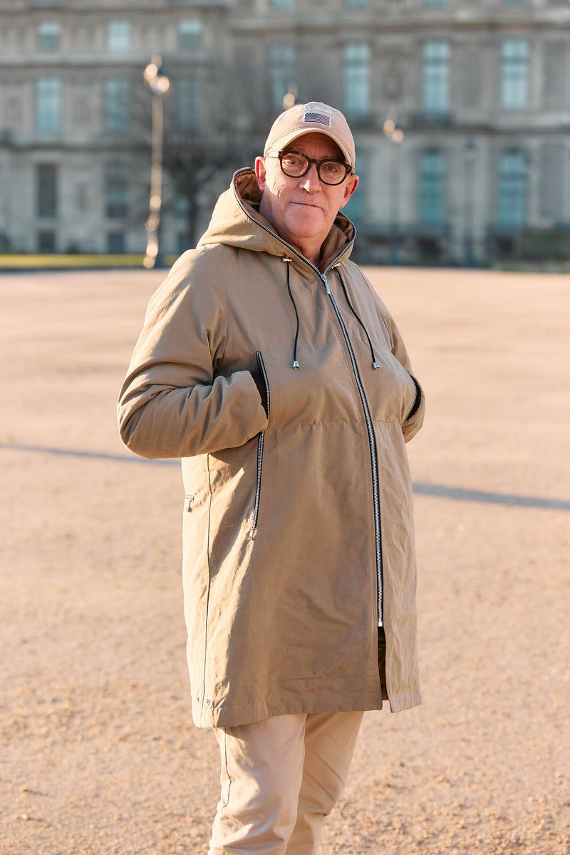 PARKA UNISEXE BARBARA en coton ouatiné déperlant coloris taupe