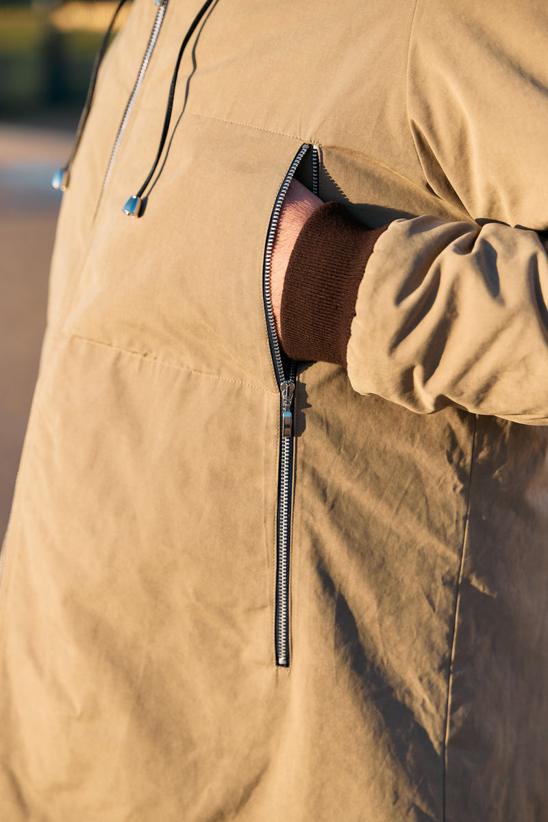 PARKA BARBARAM COR (MENS) en coton déperlant disponible en coloris bronze, gris, kaki, craie, blueblack, taupe