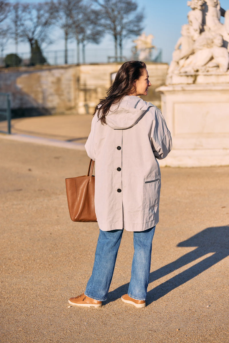 PARKA EVA en coton déperlant coloris craie