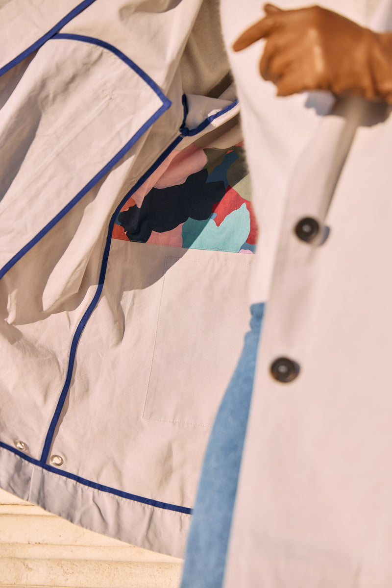 PARKA EVA en coton déperlant coloris craie