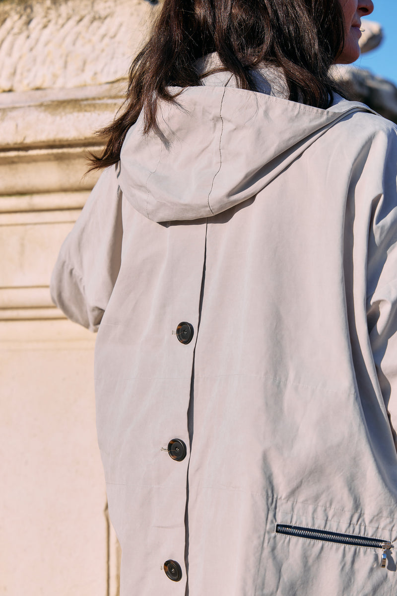 PARKA EVA en coton déperlant coloris craie