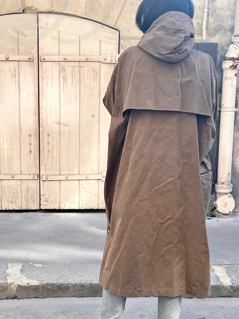 PARKA VANESSA en coton déperlant coloris bronze