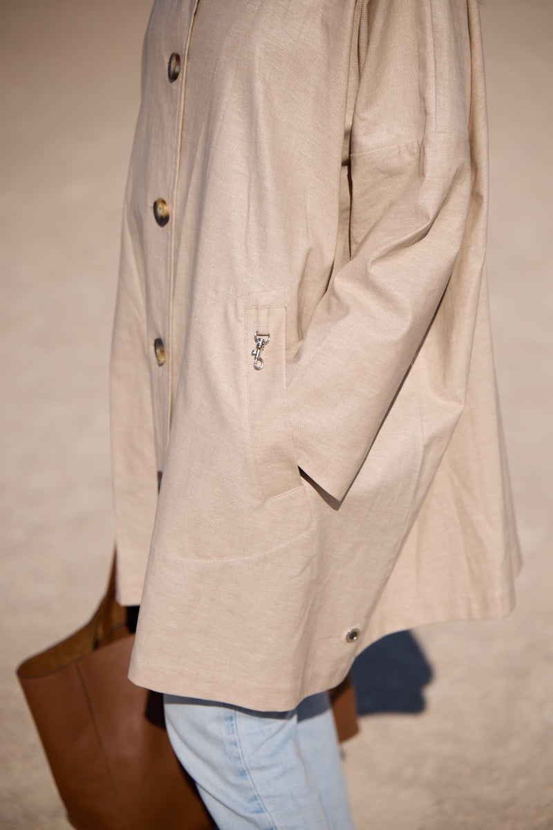 PARKA FILO LIB EN LIN & COTON DÉPERLANTS