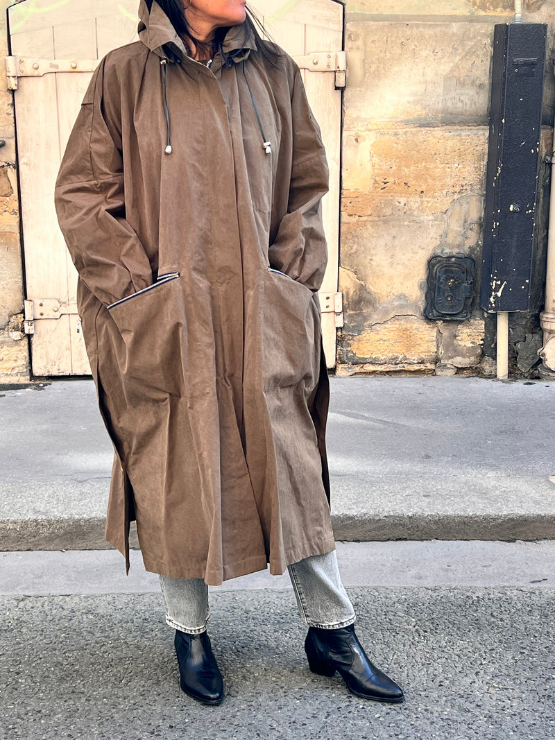 PARKA VANESSA en coton déperlant coloris bronze