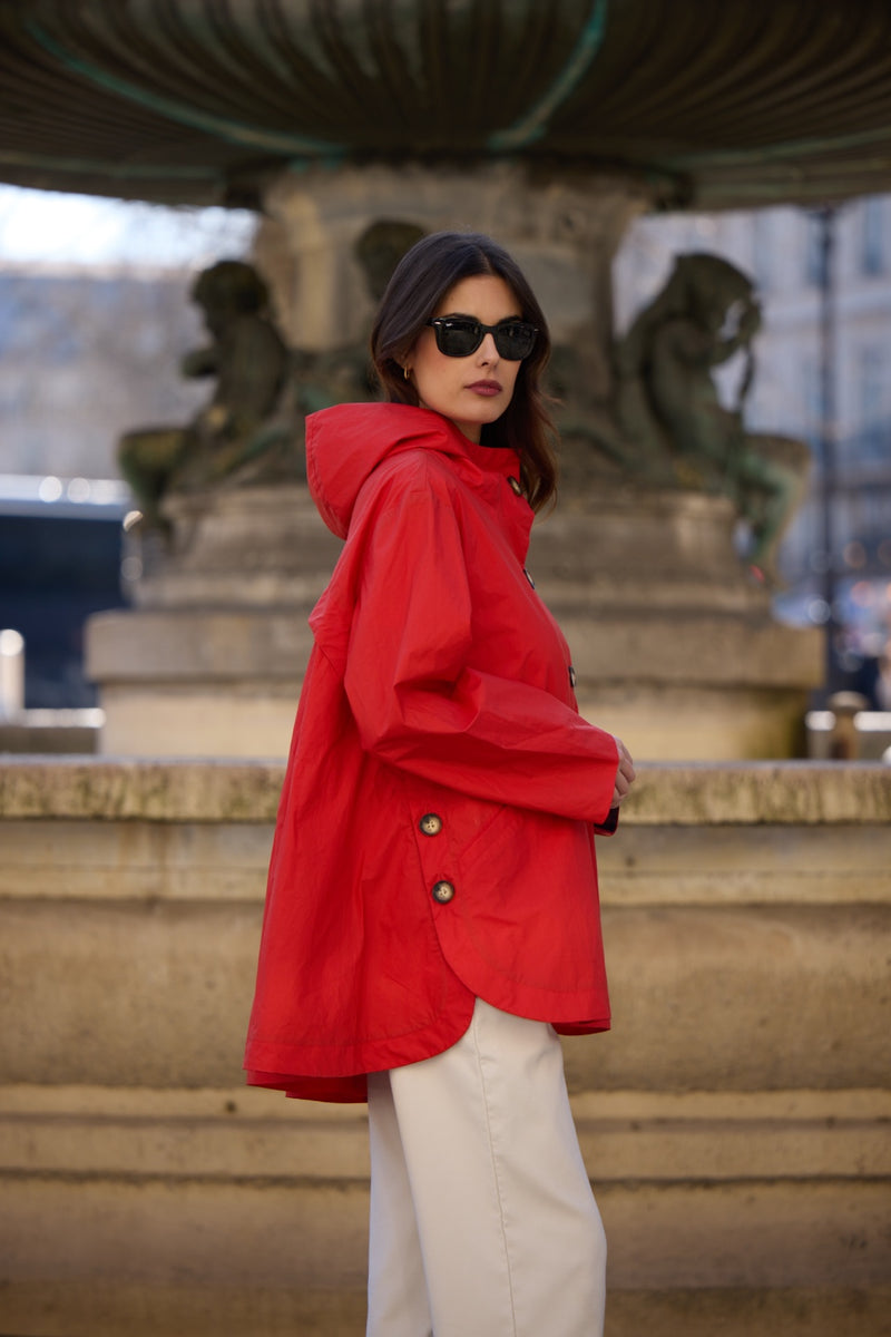 PARKA DÉPERLANTE LAURA EN COTON ORANGE