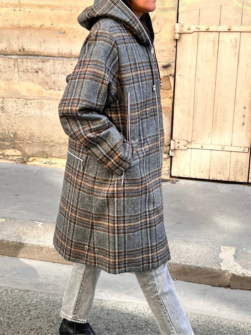 PARKA NINON en lainage brown