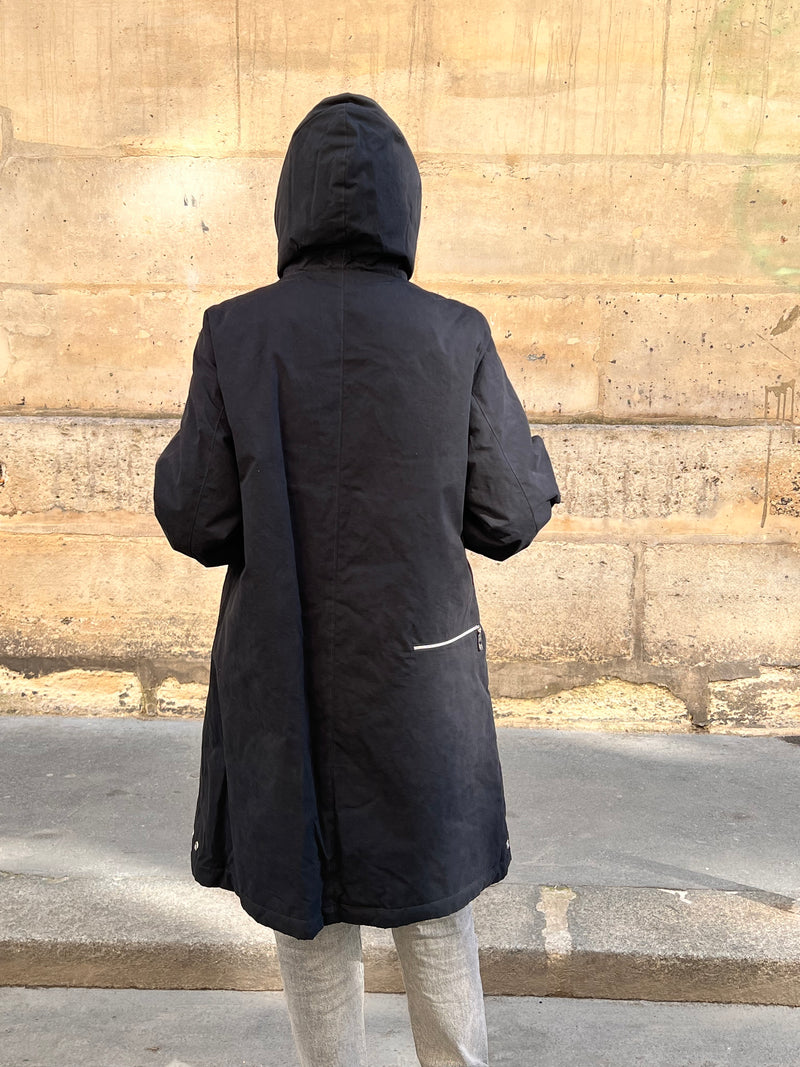 PARKA UNISEXE BARBARA en coton ouatiné déperlant coloris blueblack