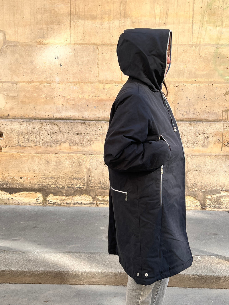 PARKA UNISEXE BARBARA en coton ouatiné déperlant coloris blueblack