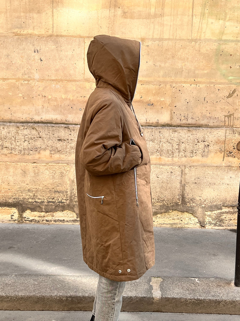 PARKA UNISEXE BARBARA en coton ouatiné déperlant coloris bronze