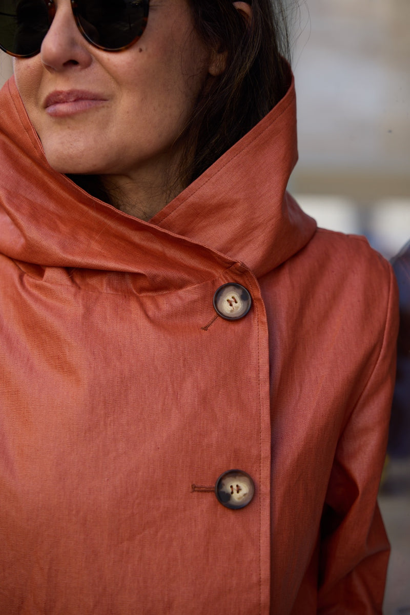 PARKA LENA EN LIN ENDUIT DÉPERLANT ÉPICE