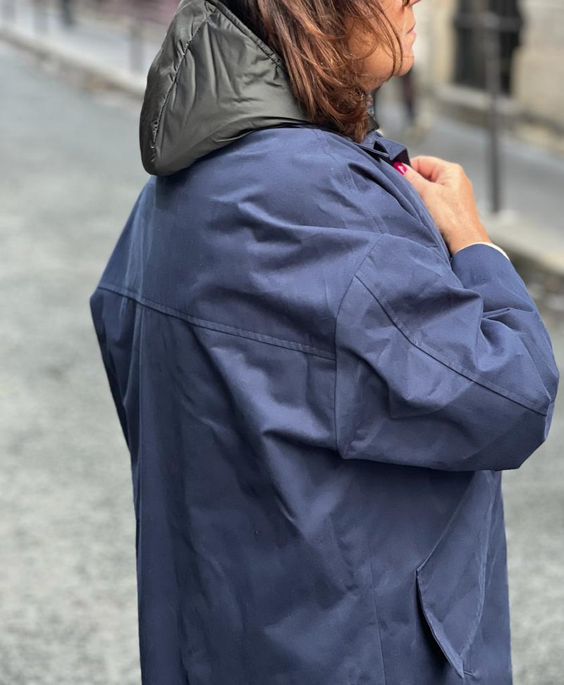 PARKA ALLEGRA en coton déperlant avec doudoune amovible, disponible en coloris navy