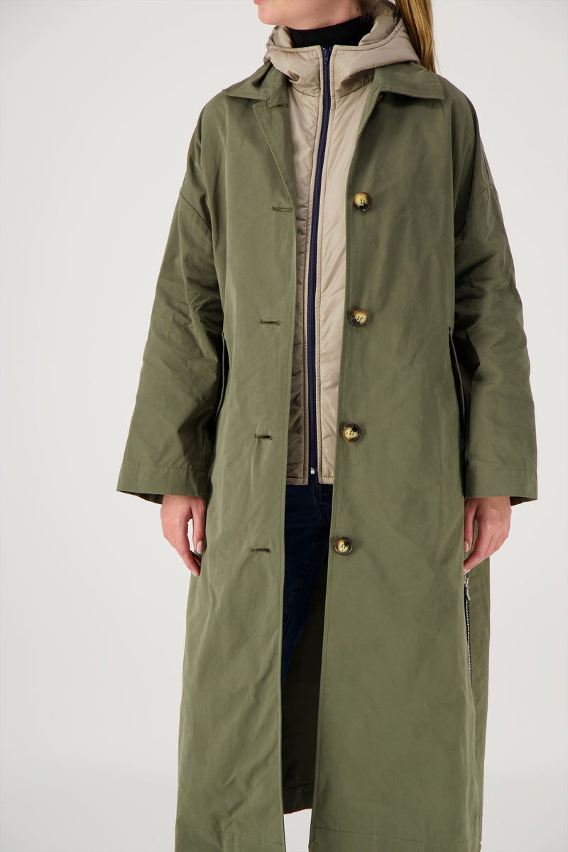 PARKA ALMA en coton déperlant coloris kaki