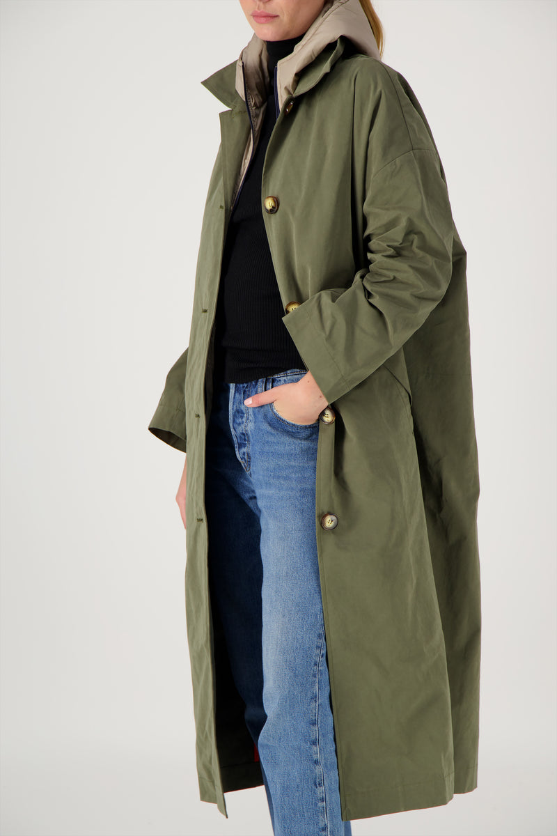 PARKA ALMA en coton déperlant coloris kaki