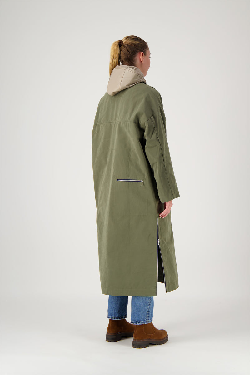 PARKA ALMA en coton déperlant coloris kaki