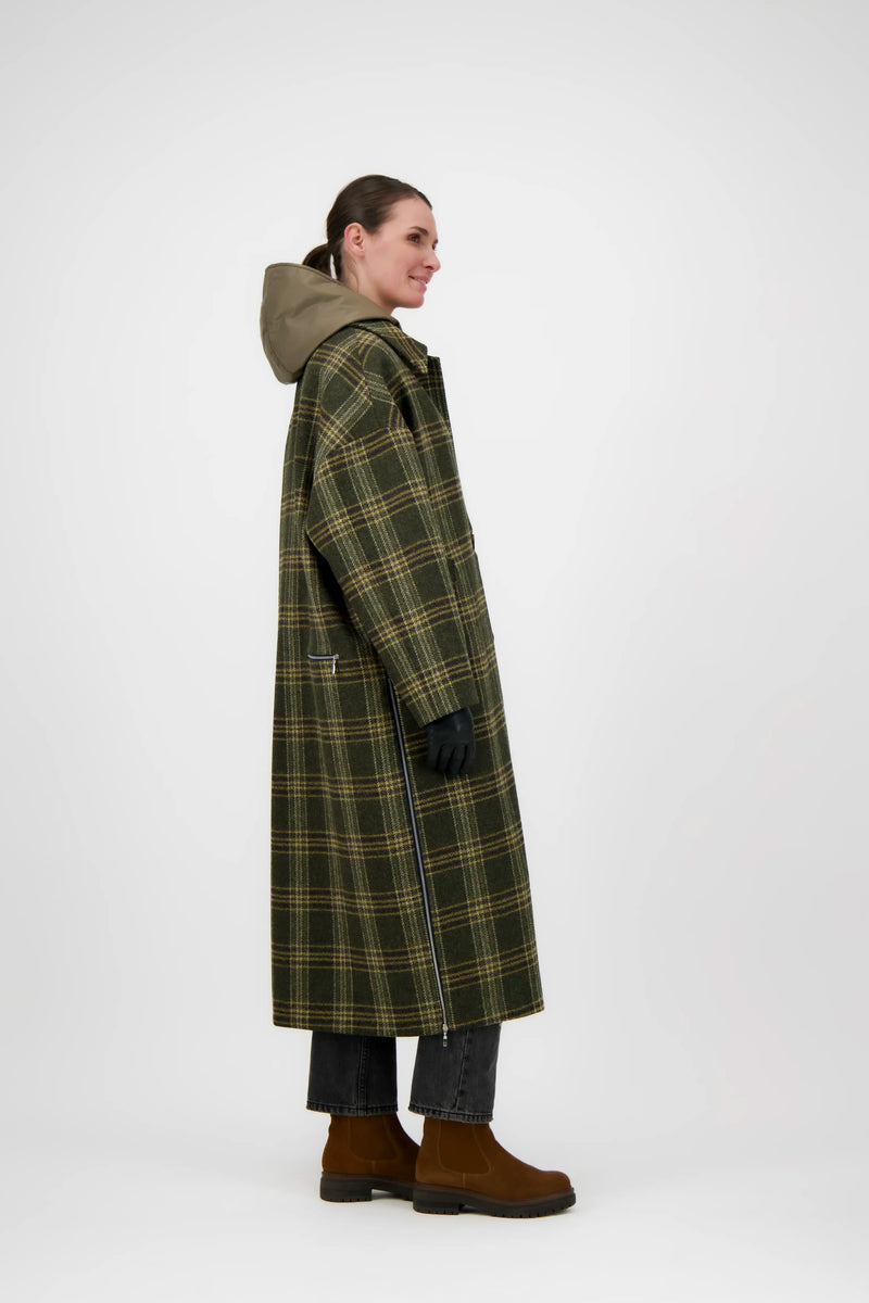 MANTEAU ALMA en laine à carreaux avec doudoune amovible