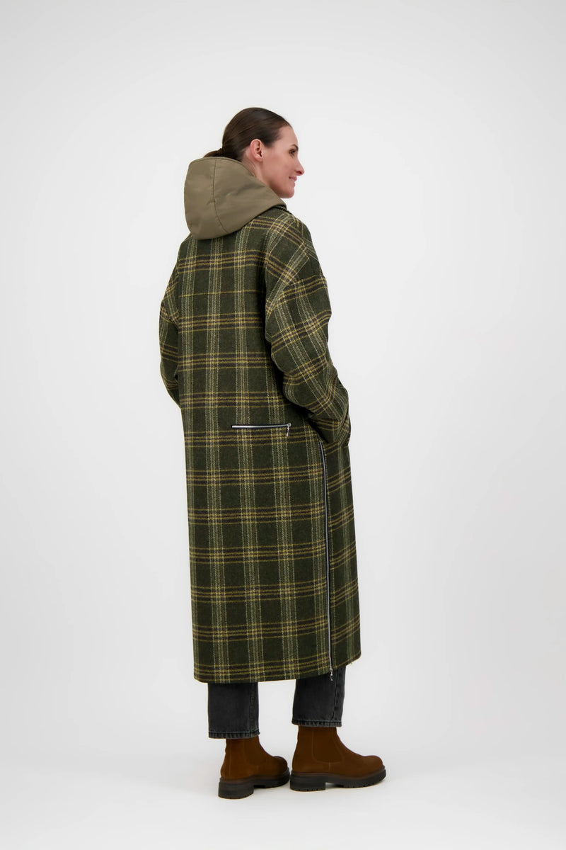 MANTEAU ALMA en laine à carreaux avec doudoune amovible