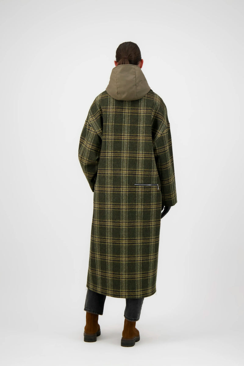 MANTEAU ALMA en laine à carreaux avec doudoune amovible