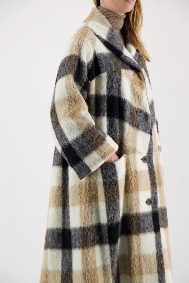 MANTEAU ANAIS en lainage à carreaux
