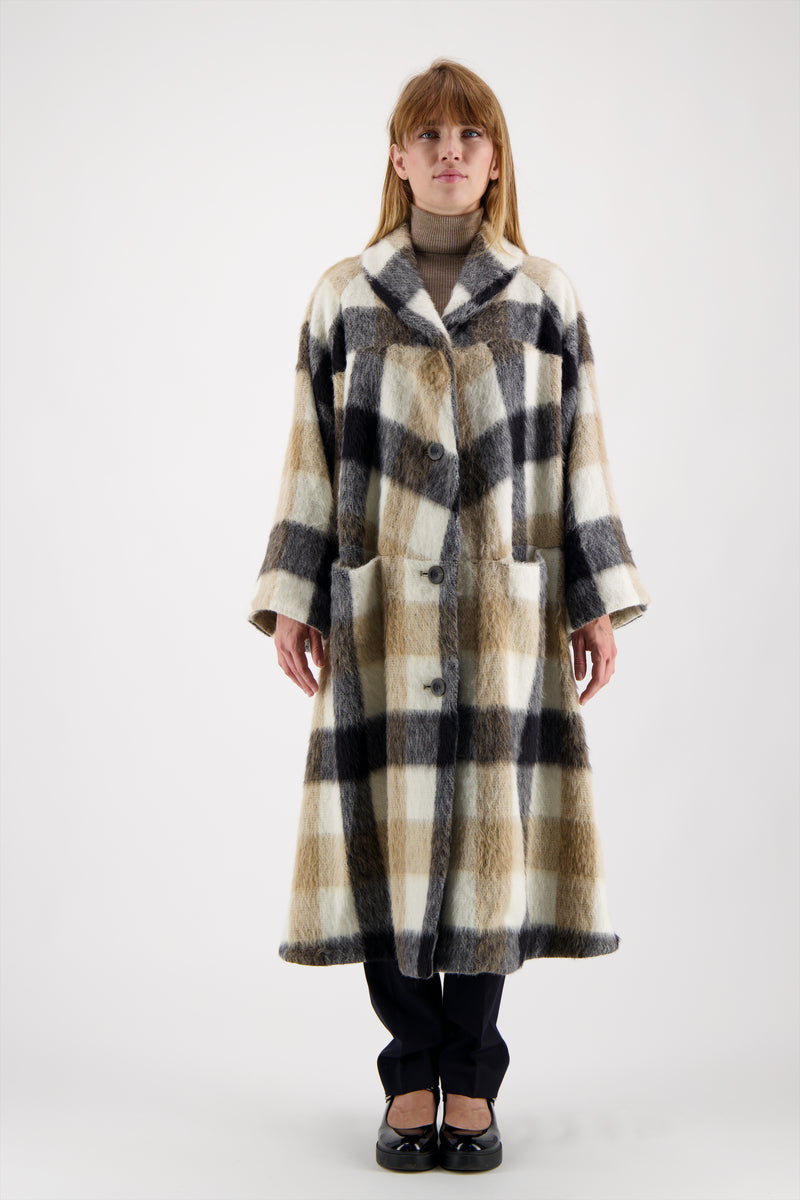 MANTEAU ANAIS en lainage à carreaux