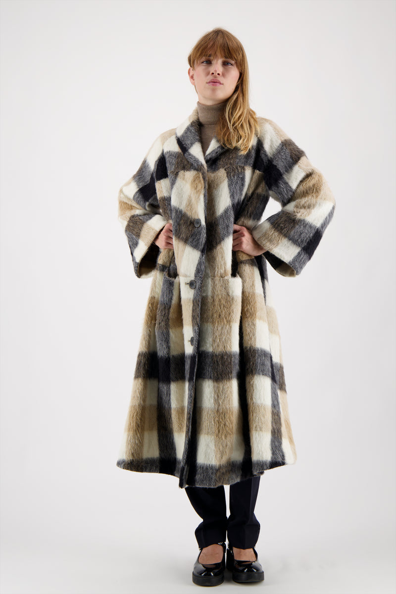 MANTEAU ANAIS en lainage à carreaux