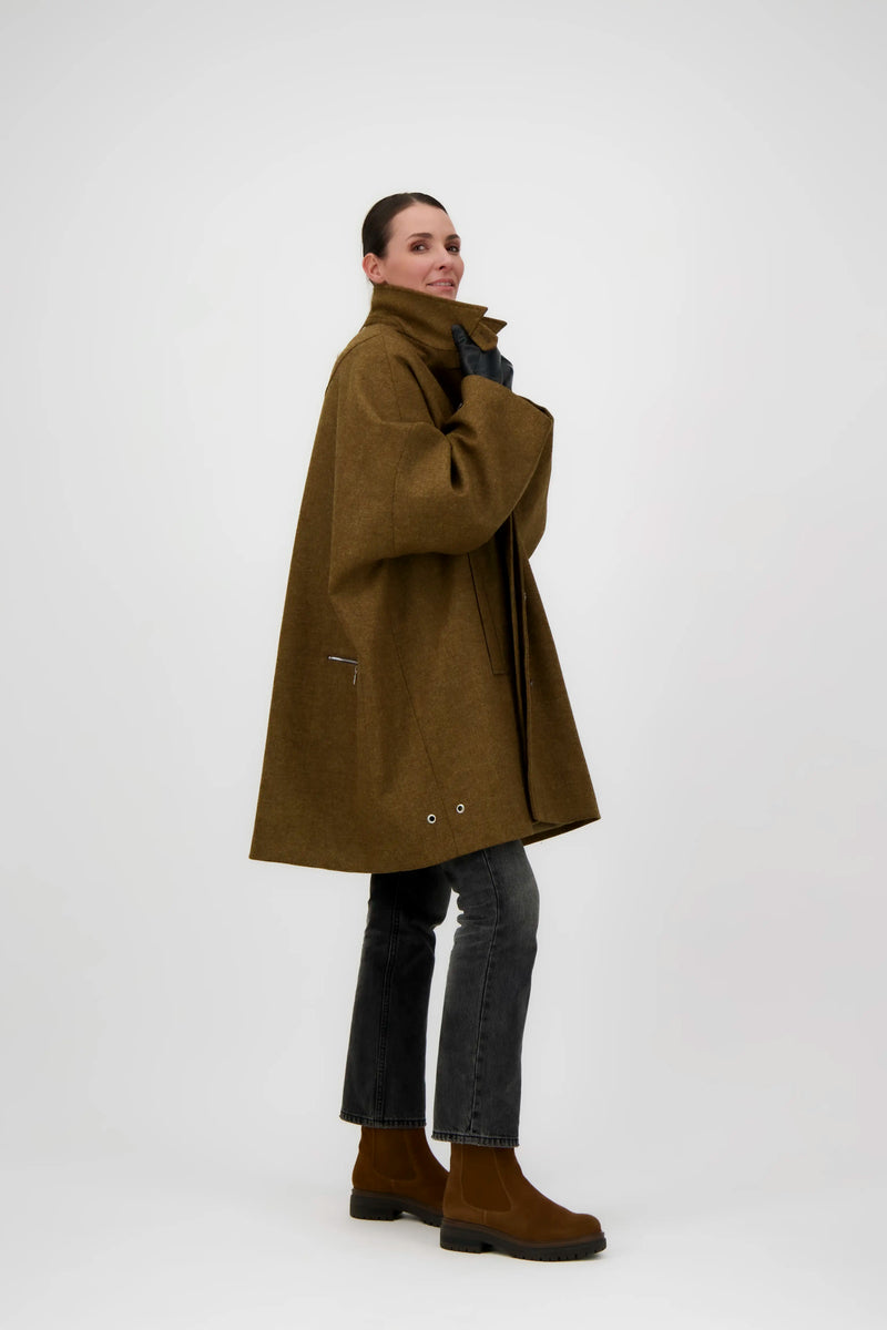 MANTEAU AVERSE en laine noisette