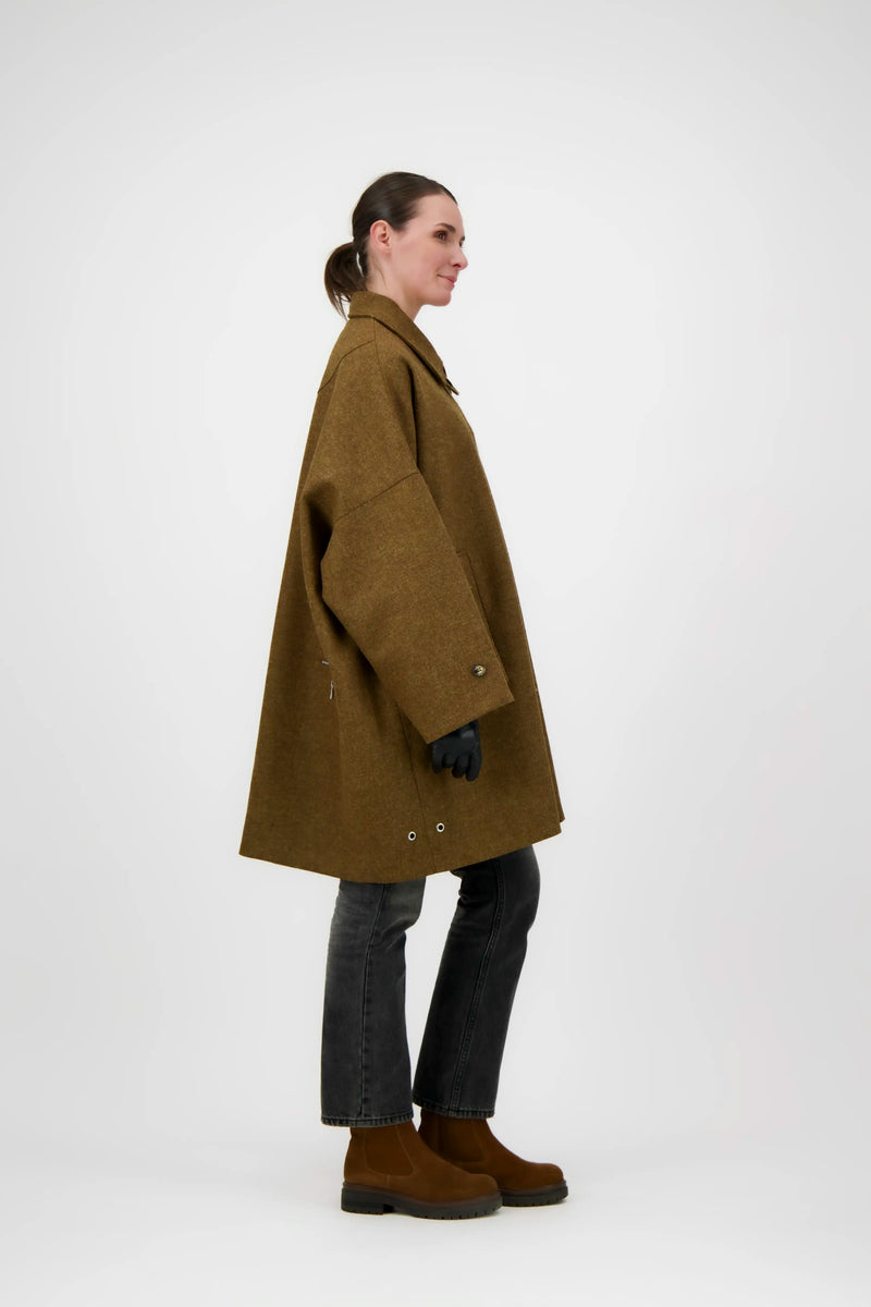 MANTEAU AVERSE en laine noisette