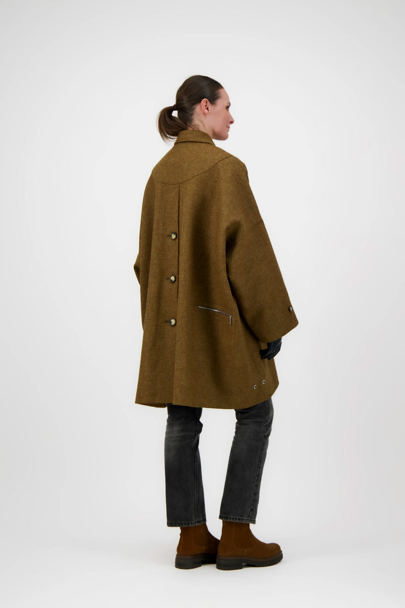 MANTEAU AVERSE en laine noisette