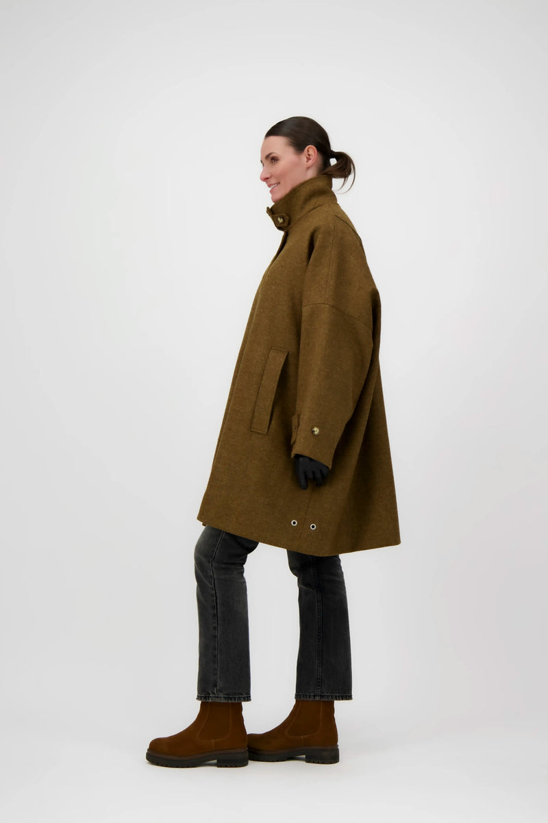 MANTEAU AVERSE en laine noisette