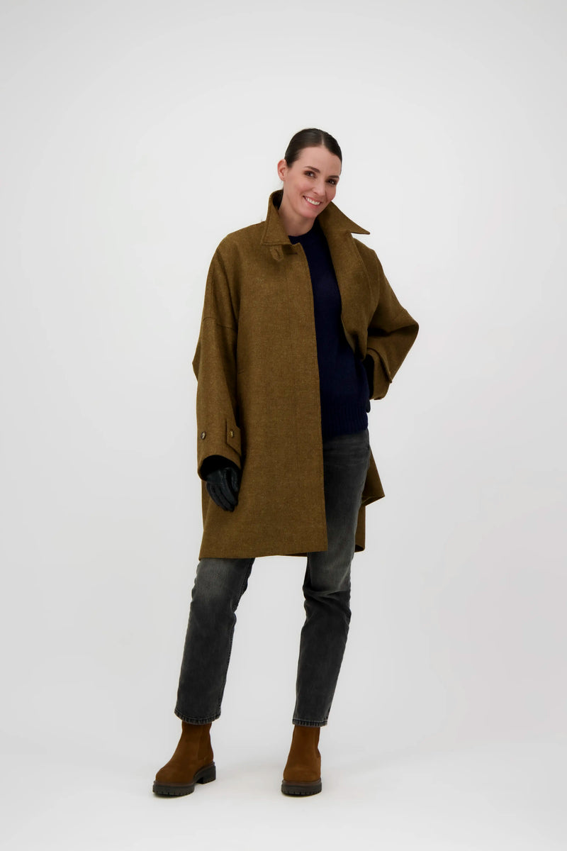 MANTEAU AVERSE en laine noisette