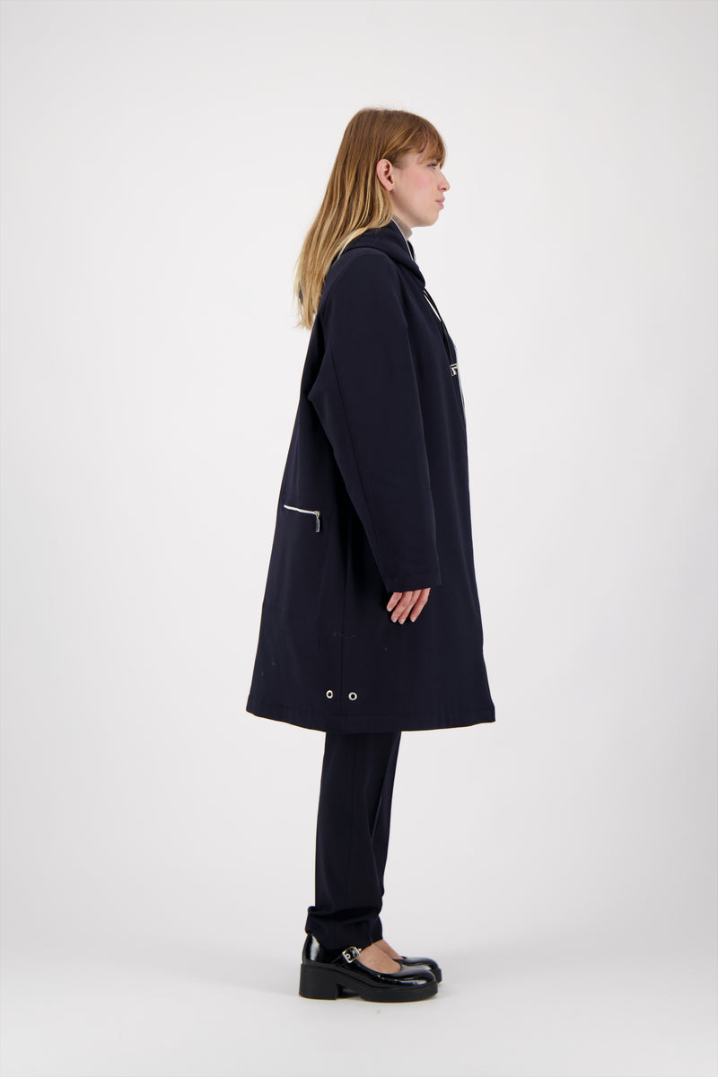 PARKA BARBARA en gabardine de laine déperlante coloris blueblack