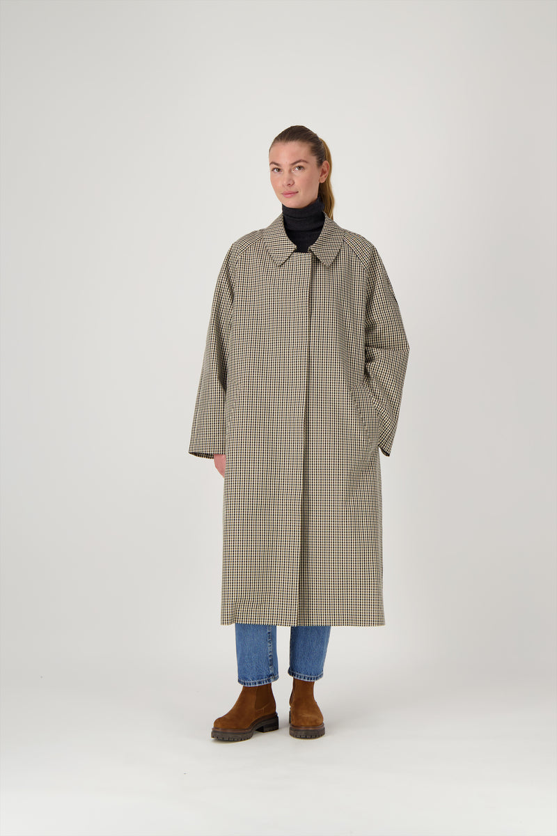 MANTEAU CAMILLE en coton déperlant à carreaux