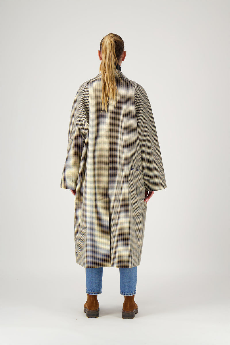 MANTEAU CAMILLE en coton déperlant à carreaux