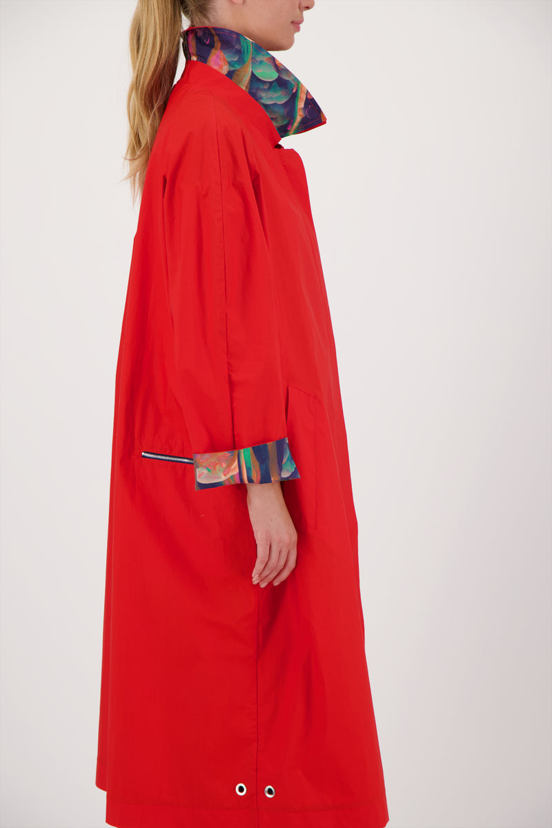 MANTEAU DÉPERLANT CAMILLE EN COTON ORANGE, SABLE