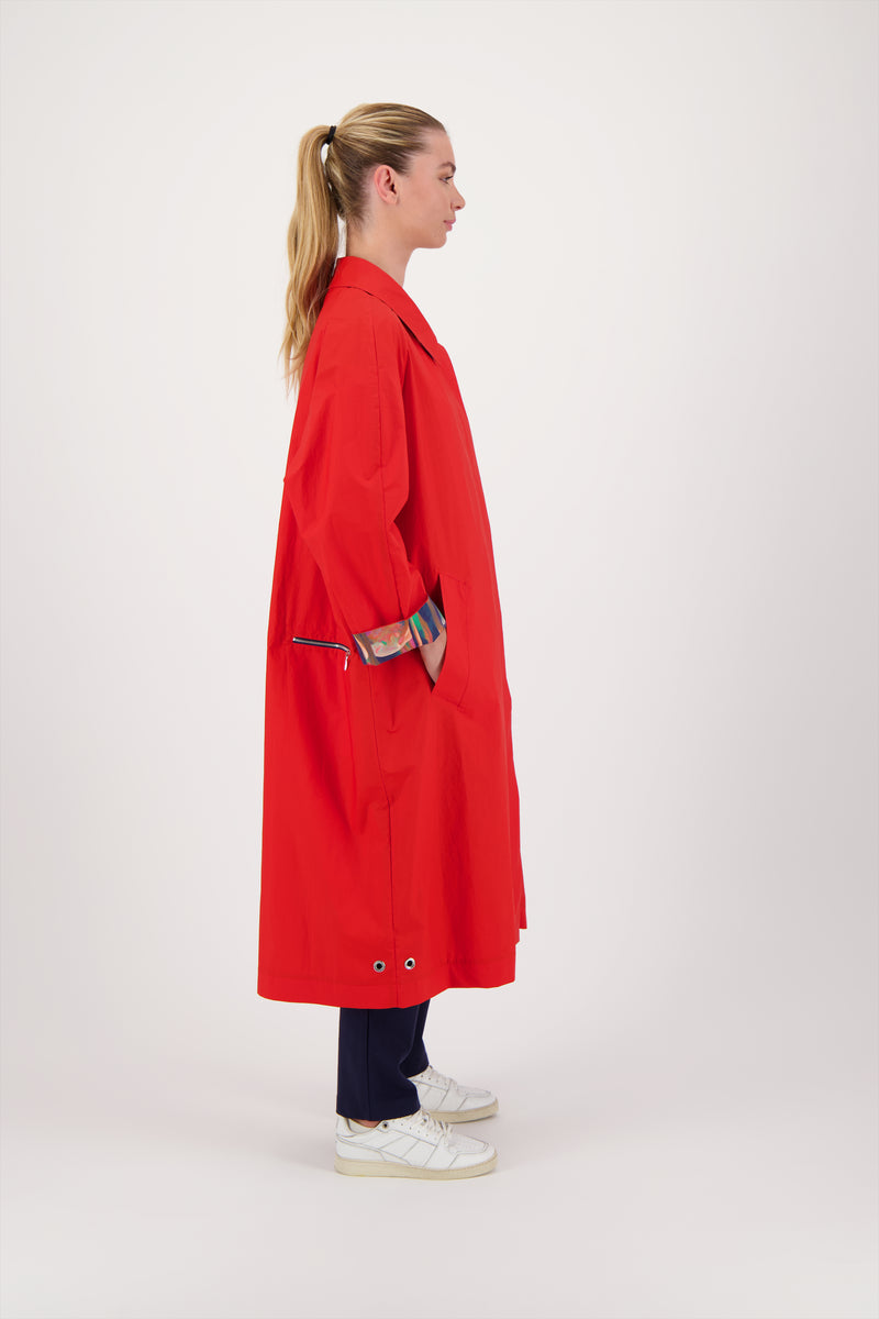 MANTEAU DÉPERLANT CAMILLE EN COTON ORANGE, SABLE