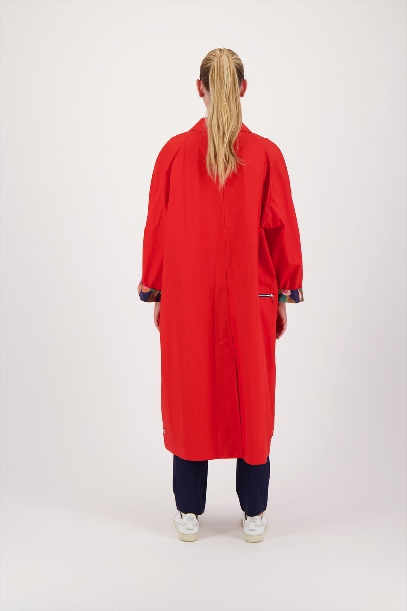 MANTEAU DÉPERLANT CAMILLE EN COTON ORANGE, SABLE