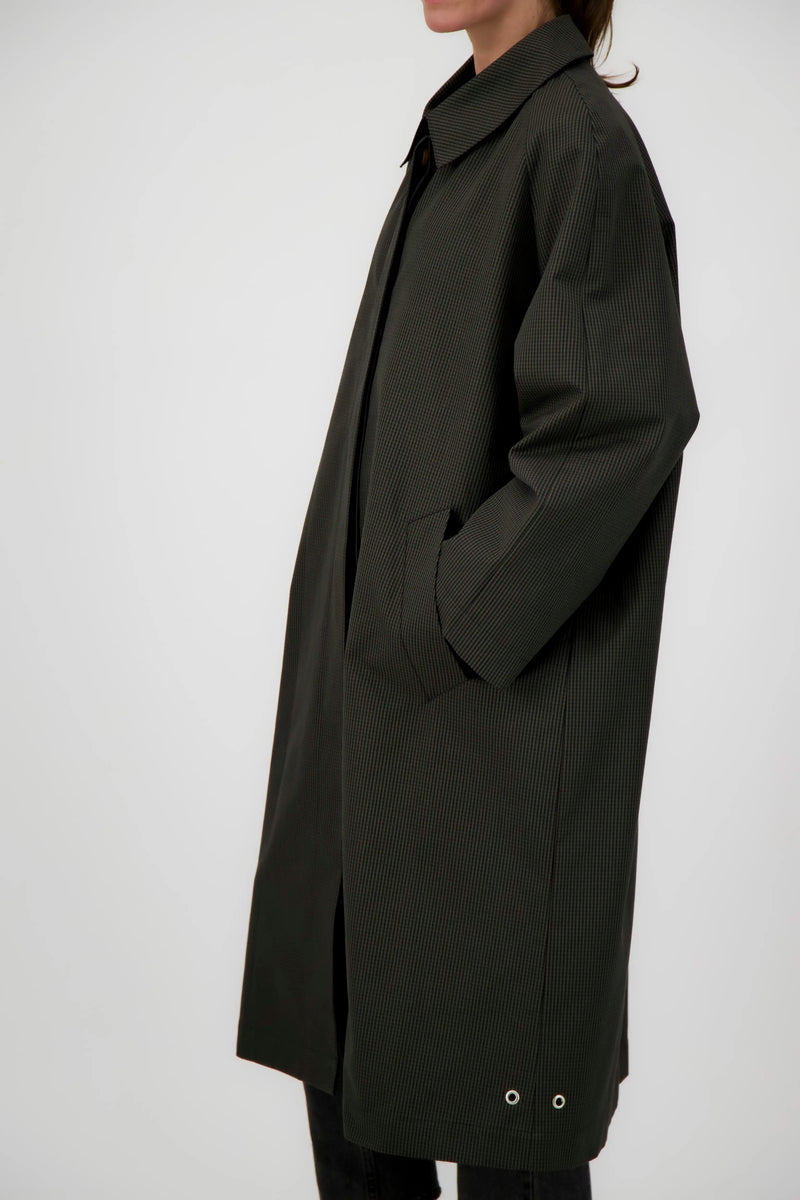 MANTEAU CAMILLE en coton déperlant à carreaux