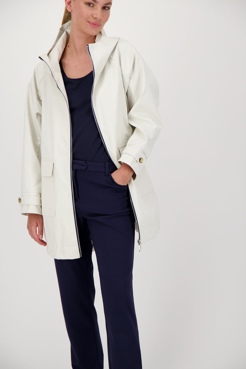 PARKA IMPERMÉABLE CAPRI EN COTON GOMMÉ CIMENT