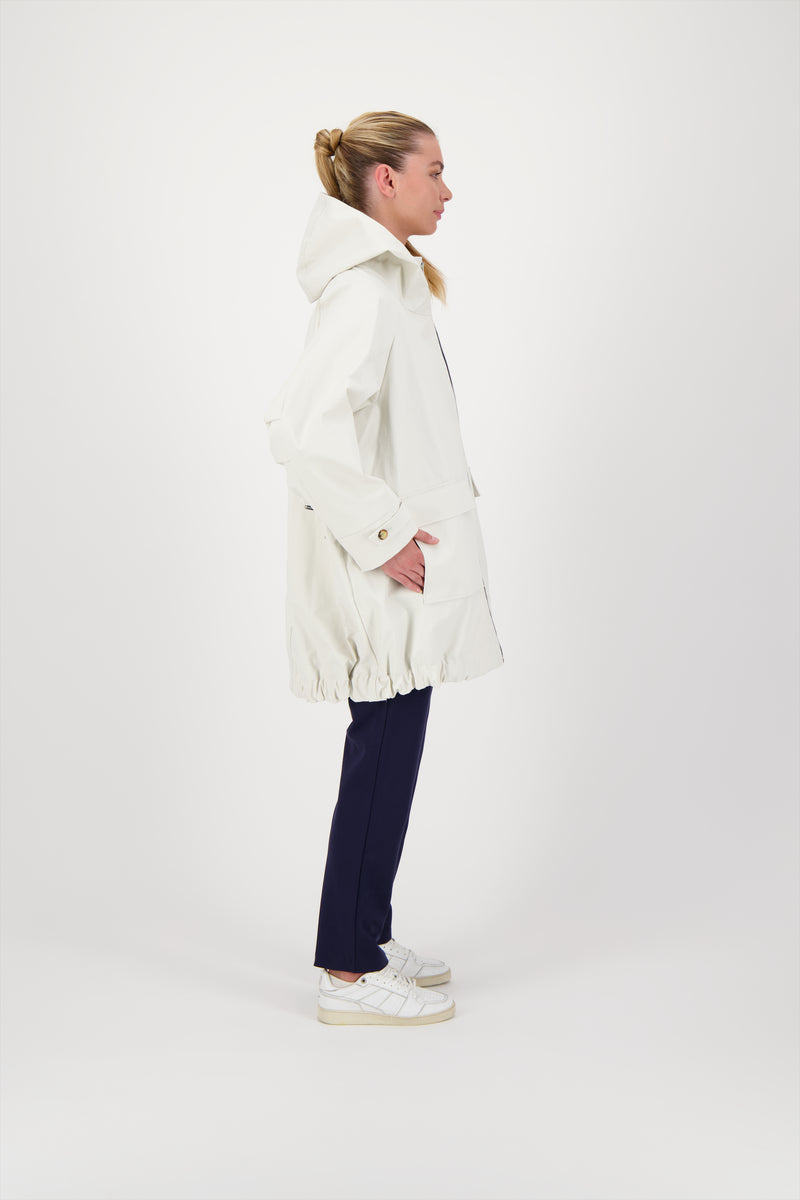 PARKA IMPERMÉABLE CAPRI EN COTON GOMMÉ CIMENT
