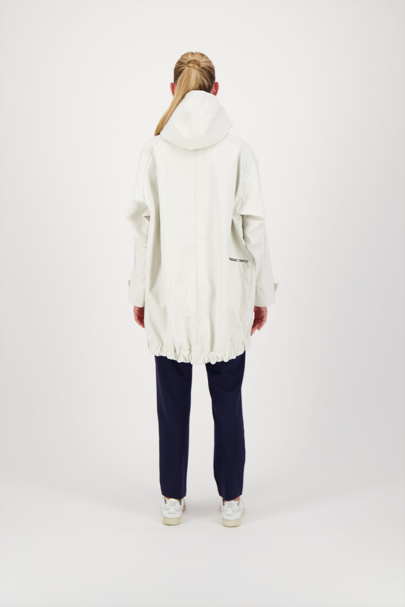 PARKA IMPERMÉABLE CAPRI EN COTON GOMMÉ CIMENT