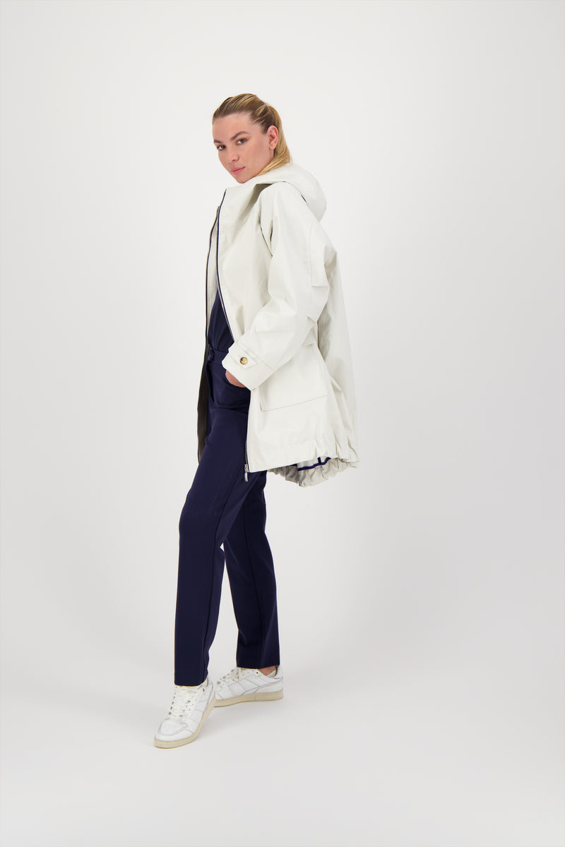 PARKA IMPERMÉABLE CAPRI EN COTON GOMMÉ CIMENT
