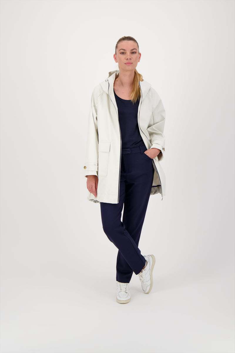 PARKA IMPERMÉABLE CAPRI EN COTON GOMMÉ CIMENT