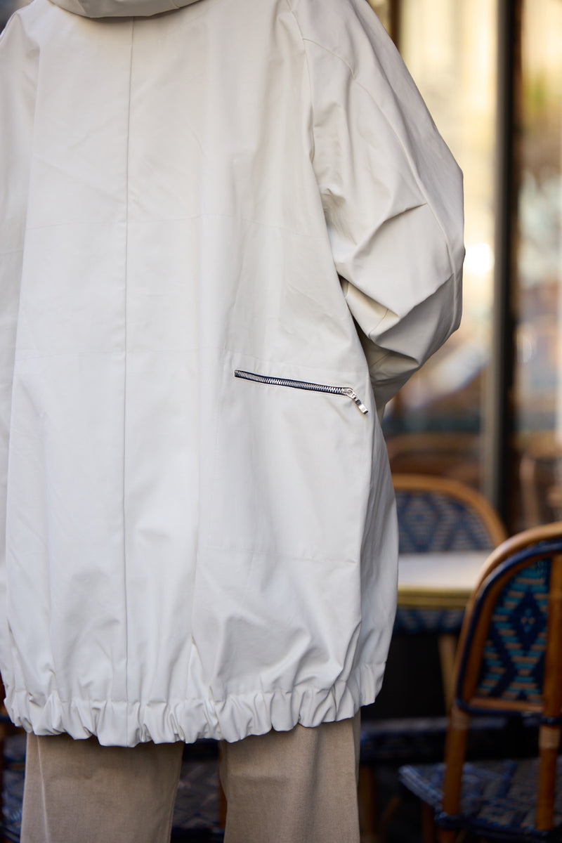 PARKA IMPERMÉABLE CAPRI EN COTON GOMMÉ CIMENT