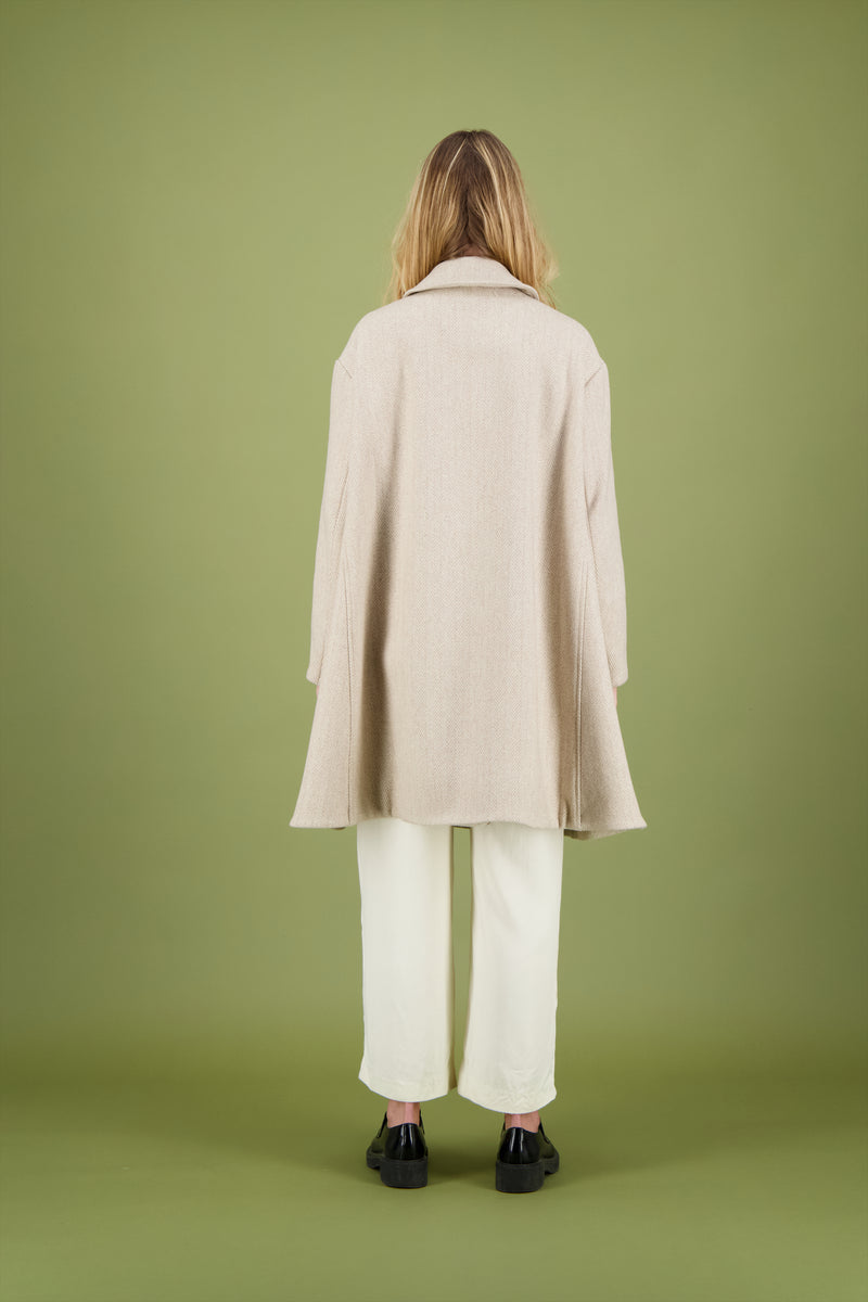 CABAN BARRIE en laine chevron coloris crème