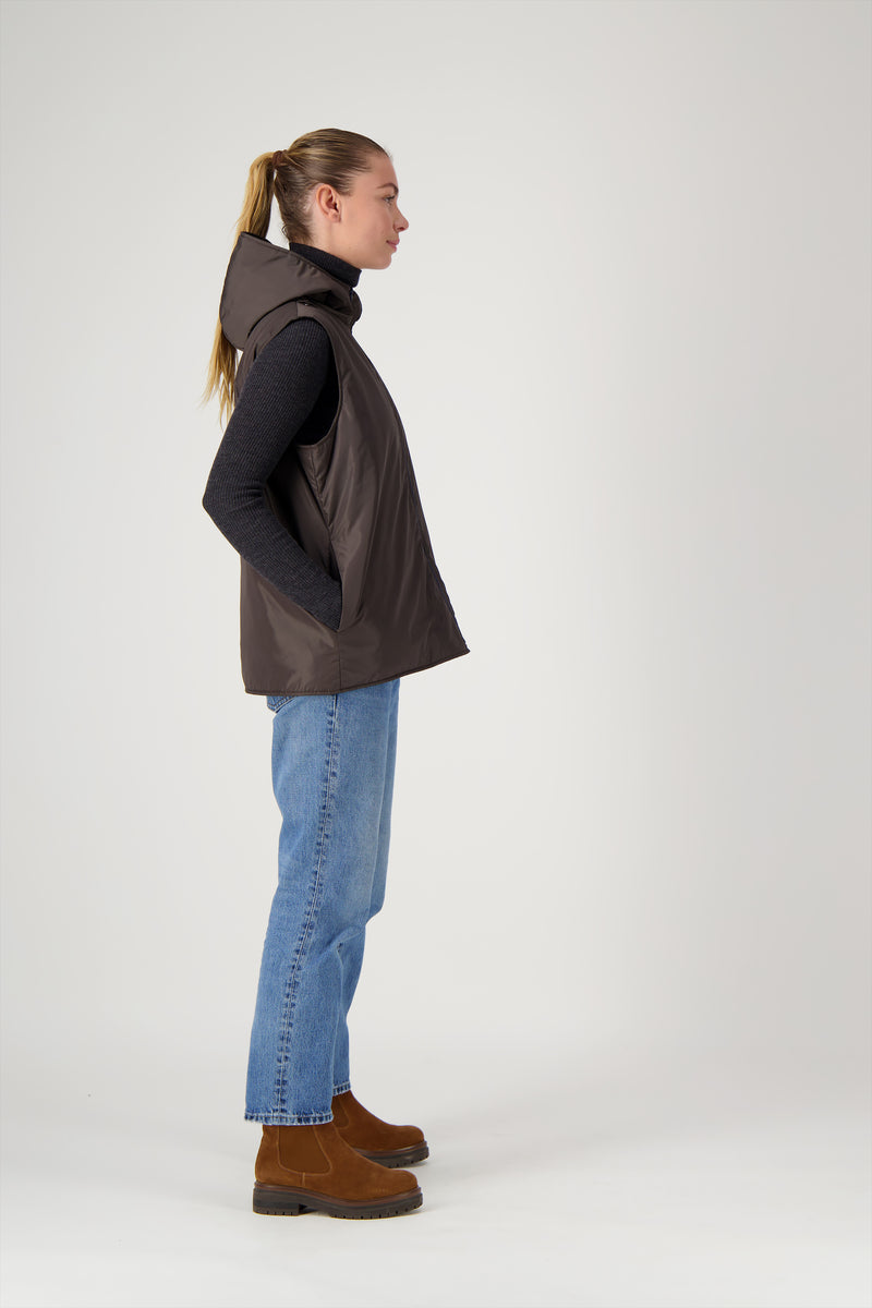 MANTEAU CECIL en lainage avec doudoune amovible coloris check green